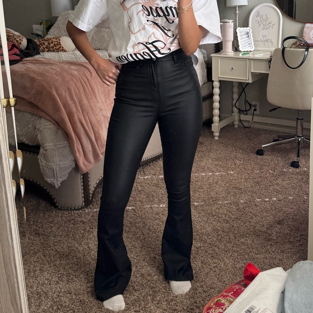PrettyLittleThing Black Leather Pants